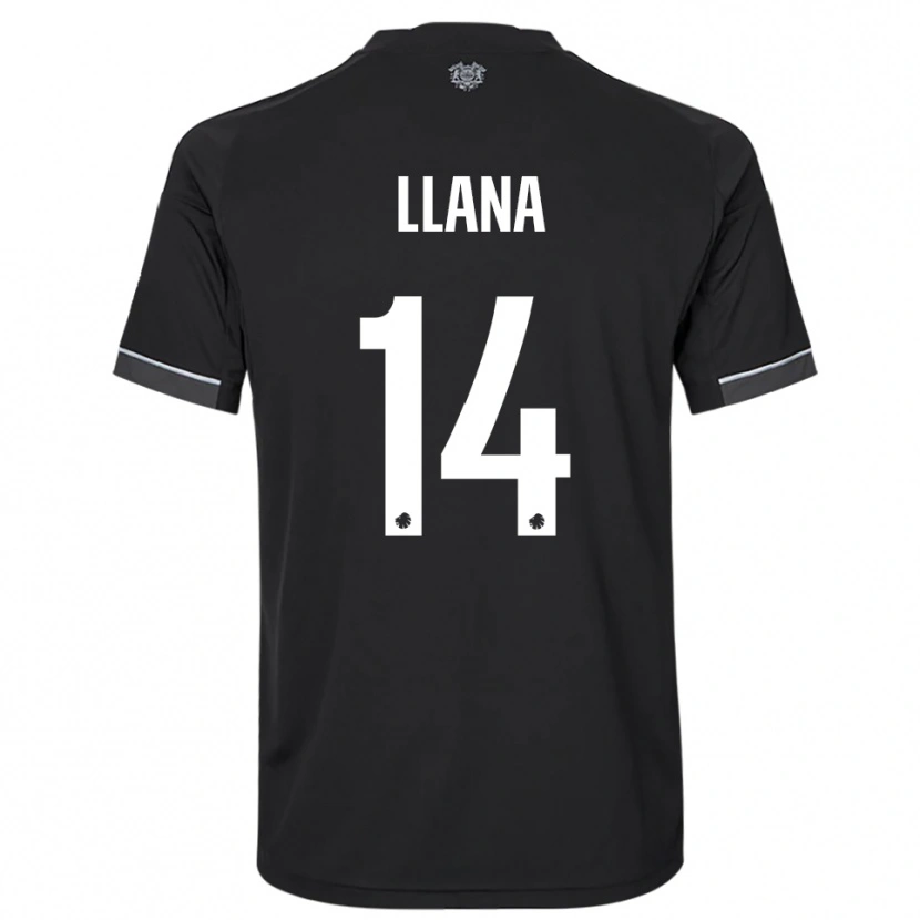 Danxen Kvinder Brandon Llana #14 Sort Hvid Udebane Spillertrøjer 2025/26 Trøje T-Shirt