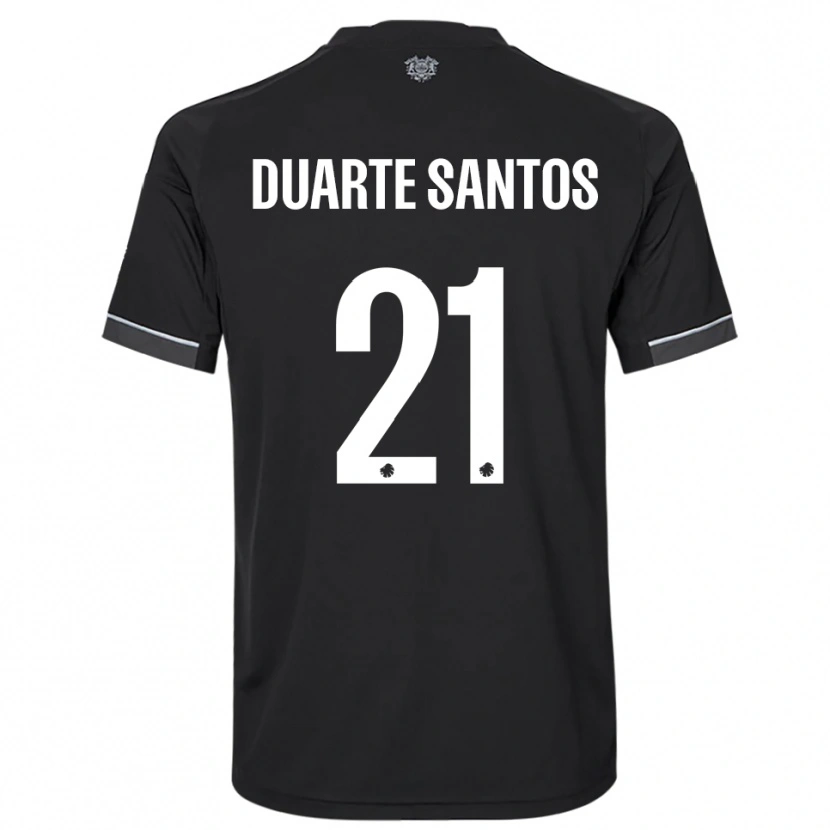 Danxen Kvinder Gabriel Duarte Santos #21 Sort Hvid Udebane Spillertrøjer 2025/26 Trøje T-Shirt
