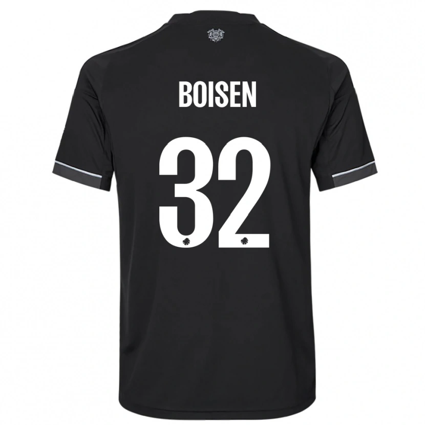 Danxen Kvinder Frederikke Boisen #32 Sort Hvid Udebane Spillertrøjer 2025/26 Trøje T-Shirt