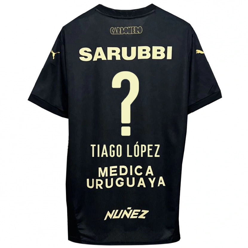 Danxen Kvinder Tiago López #0 Sort Guld Udebane Spillertrøjer 2025/26 Trøje T-Shirt