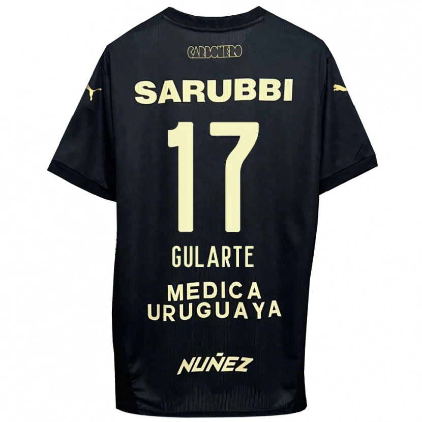 Danxen Kvinder Emanuel Gularte #17 Sort Guld Udebane Spillertrøjer 2025/26 Trøje T-Shirt