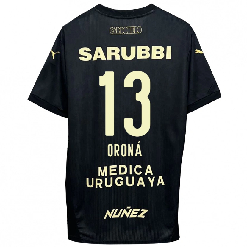 Danxen Kvinder Marco Oroná #13 Sort Guld Udebane Spillertrøjer 2025/26 Trøje T-Shirt