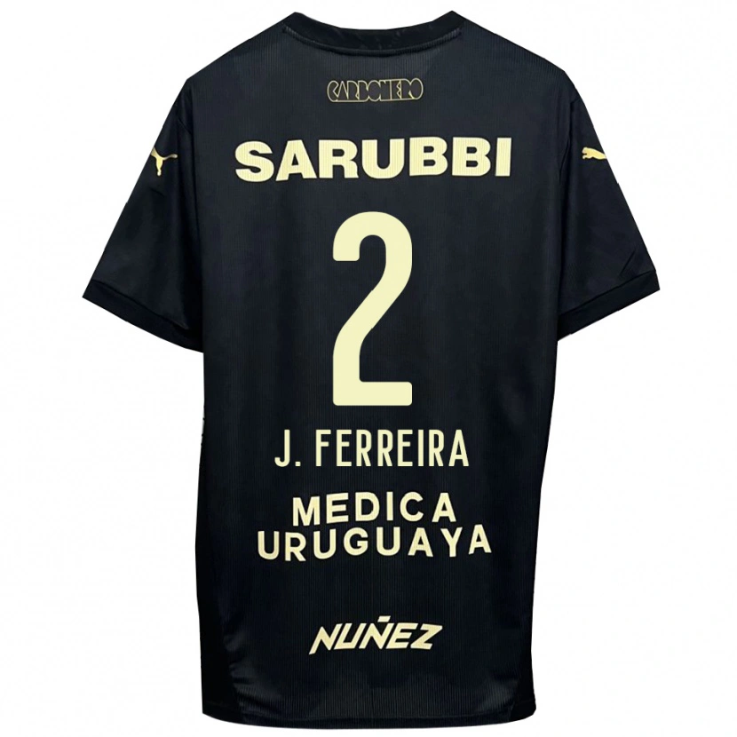 Danxen Kvinder Joaquín Ferreira #2 Sort Guld Udebane Spillertrøjer 2025/26 Trøje T-Shirt