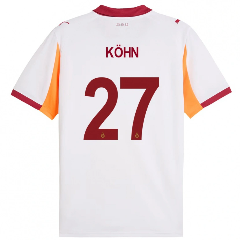 Danxen Kvinder Derrick Köhn #27 Hvid Rød Udebane Spillertrøjer 2025/26 Trøje T-Shirt