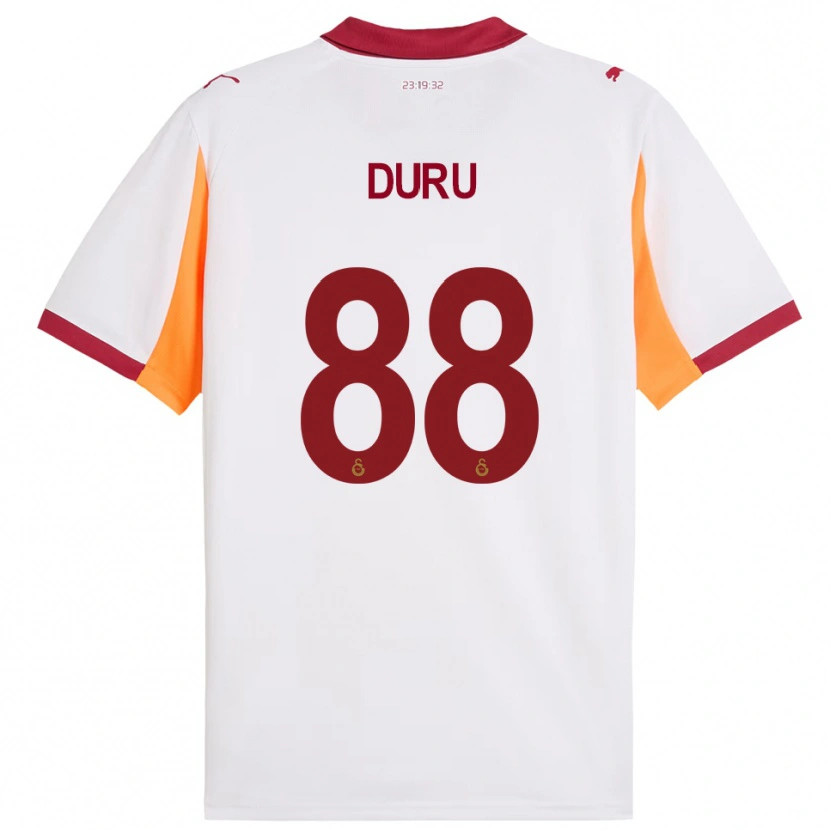 Danxen Kvinder Mustafa Duru #88 Hvid Rød Udebane Spillertrøjer 2025/26 Trøje T-Shirt