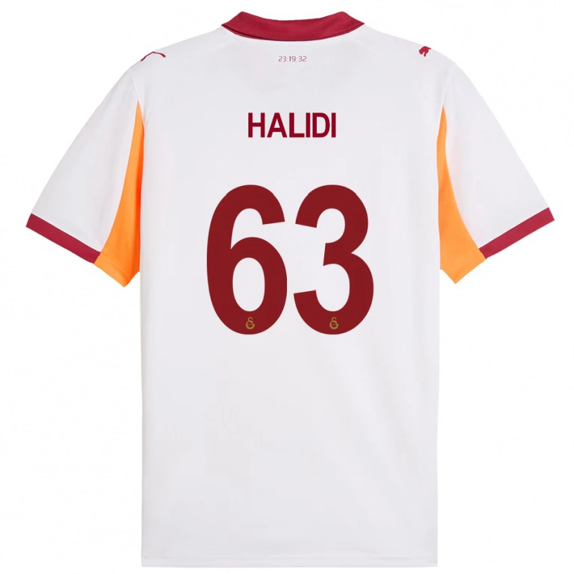 Danxen Kvinder İsa Halidi #63 Hvid Rød Udebane Spillertrøjer 2025/26 Trøje T-Shirt