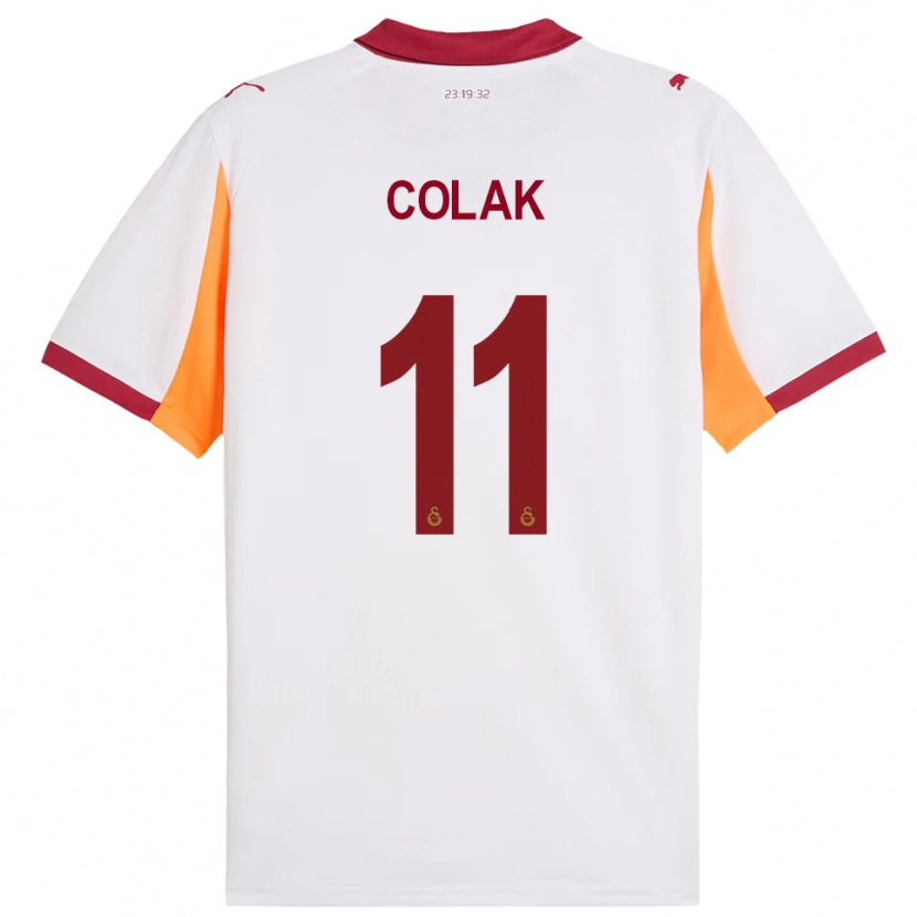 Danxen Kvinder Yiğit Çolak #11 Hvid Rød Udebane Spillertrøjer 2025/26 Trøje T-Shirt