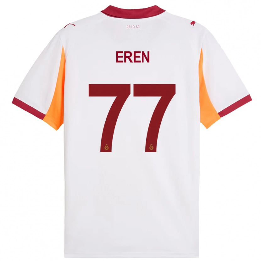 Danxen Kvinder İrem Eren #77 Hvid Rød Udebane Spillertrøjer 2025/26 Trøje T-Shirt