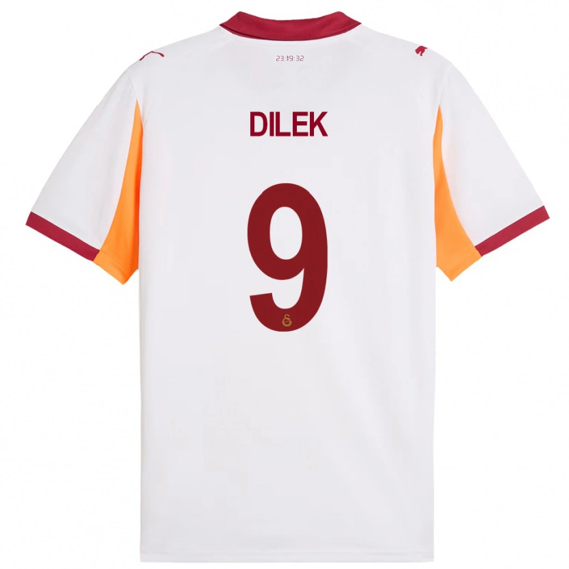 Danxen Kvinder Yalin Dilek #9 Hvid Rød Udebane Spillertrøjer 2025/26 Trøje T-Shirt