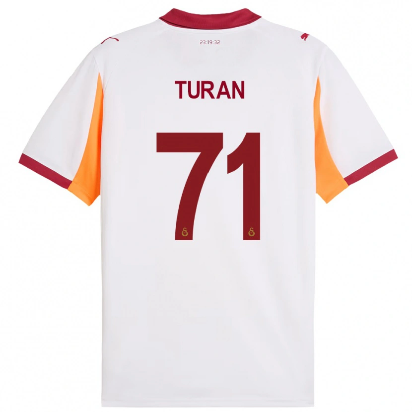 Danxen Kvinder Hasan Turan #71 Hvid Rød Udebane Spillertrøjer 2025/26 Trøje T-Shirt