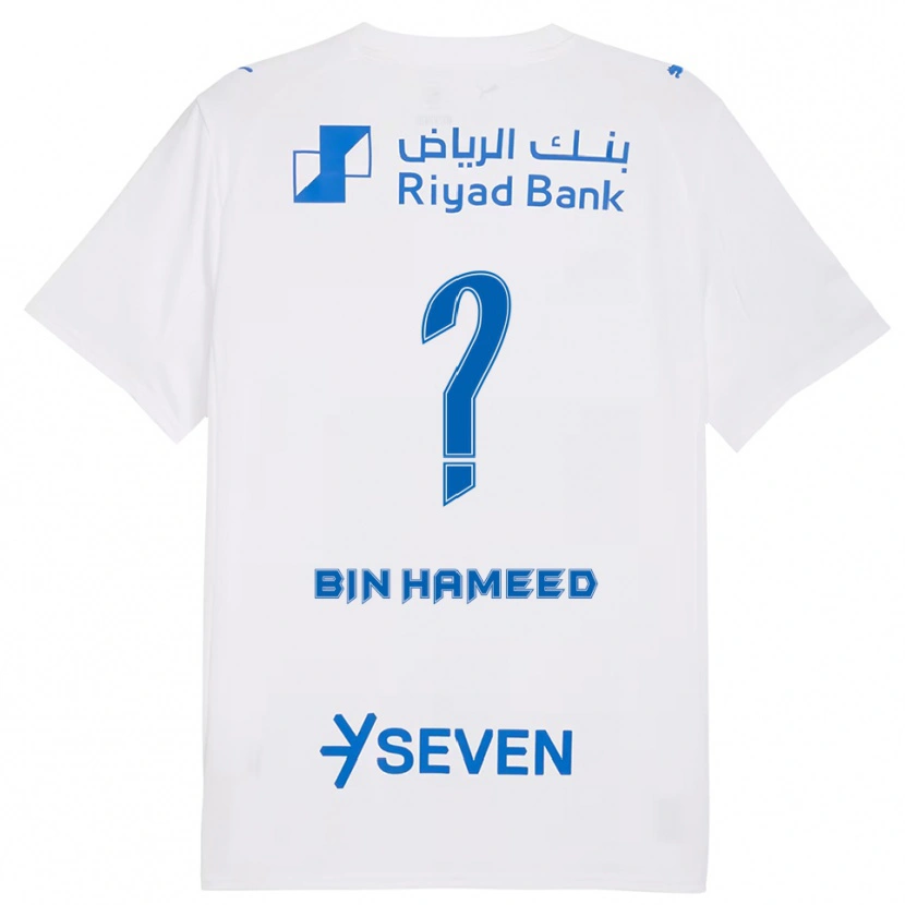 Danxen Kvinder Ahmed Bin Hameed #0 Hvid Blå Udebane Spillertrøjer 2025/26 Trøje T-Shirt