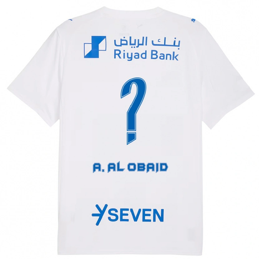 Danxen Kvinder Abdulrahman Al-Obaid #0 Hvid Blå Udebane Spillertrøjer 2025/26 Trøje T-Shirt