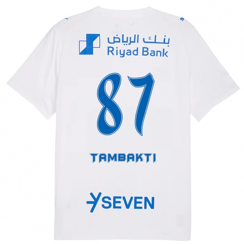 Danxen Kvinder Hassan Tambakti #87 Hvid Blå Udebane Spillertrøjer 2025/26 Trøje T-Shirt