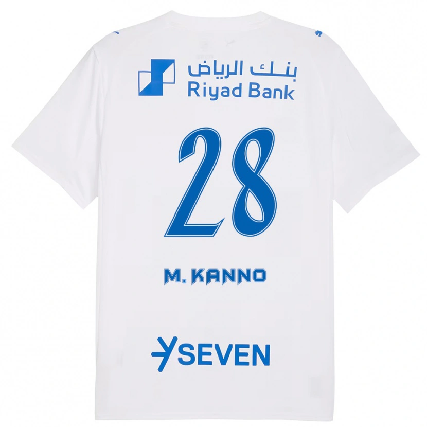 Danxen Kvinder Mohamed Kanno #28 Hvid Blå Udebane Spillertrøjer 2025/26 Trøje T-Shirt