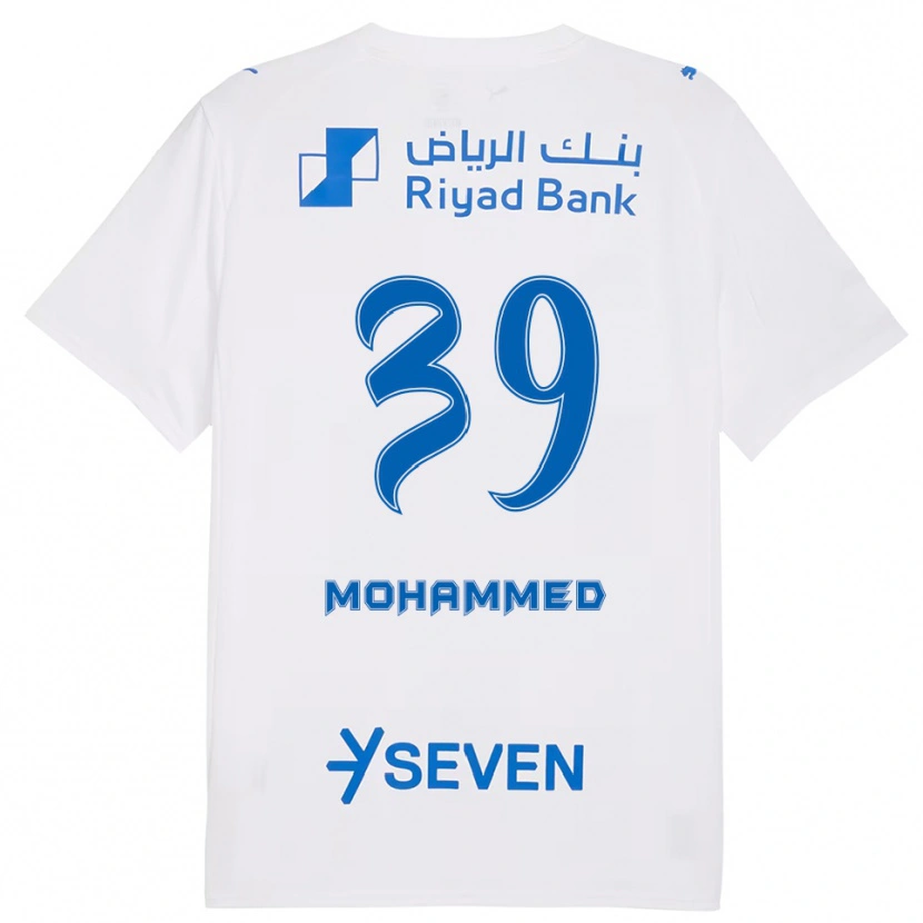 Danxen Kvinder Mohammed Al-Zaid #39 Hvid Blå Udebane Spillertrøjer 2025/26 Trøje T-Shirt