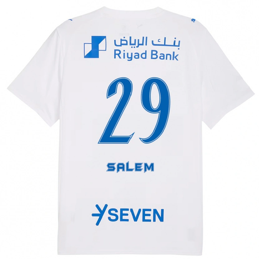 Danxen Kvinder Salem Al-Dawsari #29 Hvid Blå Udebane Spillertrøjer 2025/26 Trøje T-Shirt