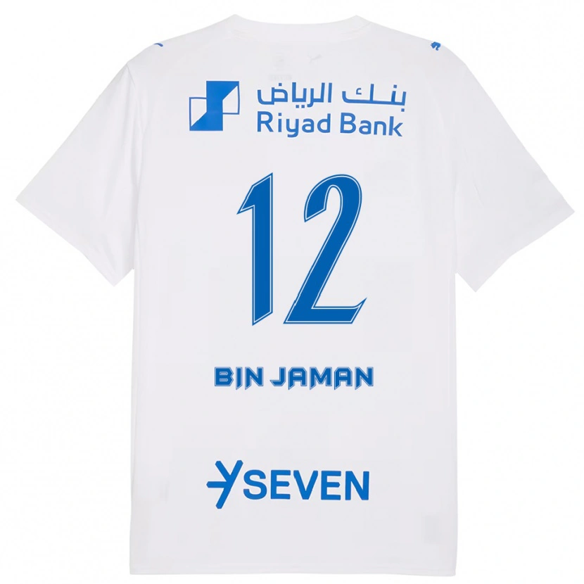 Danxen Kvinder Rakan Bin Jaman #12 Hvid Blå Udebane Spillertrøjer 2025/26 Trøje T-Shirt