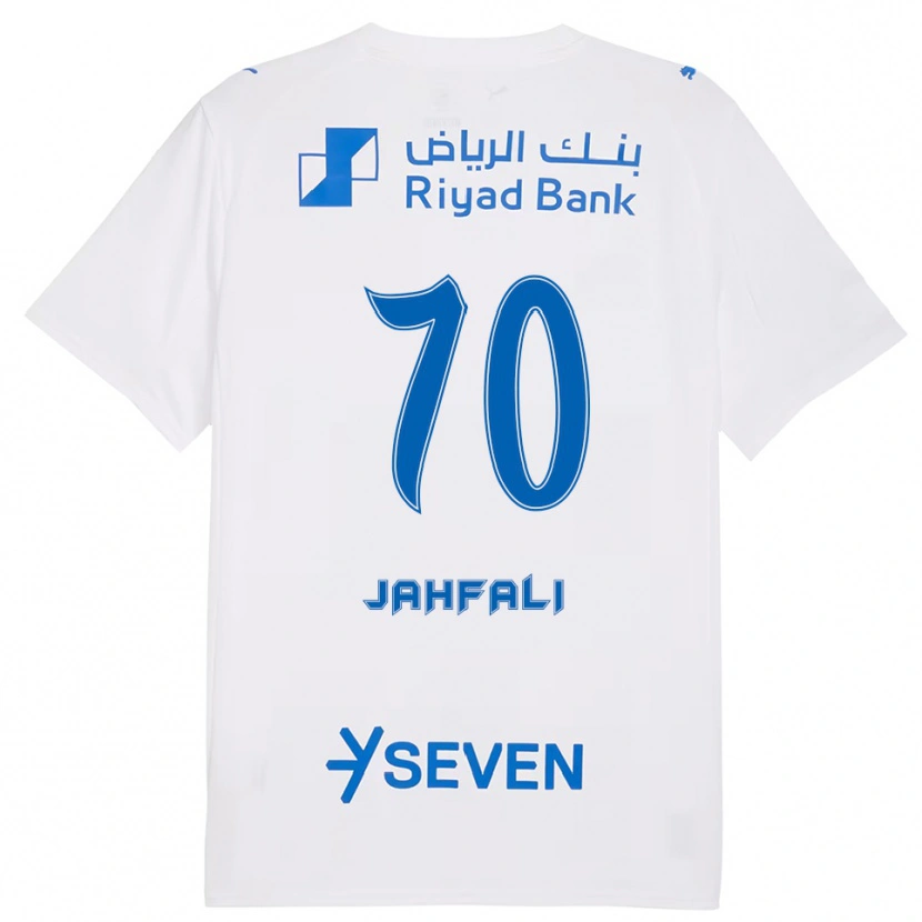 Danxen Kvinder Mohammed Jahfali #70 Hvid Blå Udebane Spillertrøjer 2025/26 Trøje T-Shirt