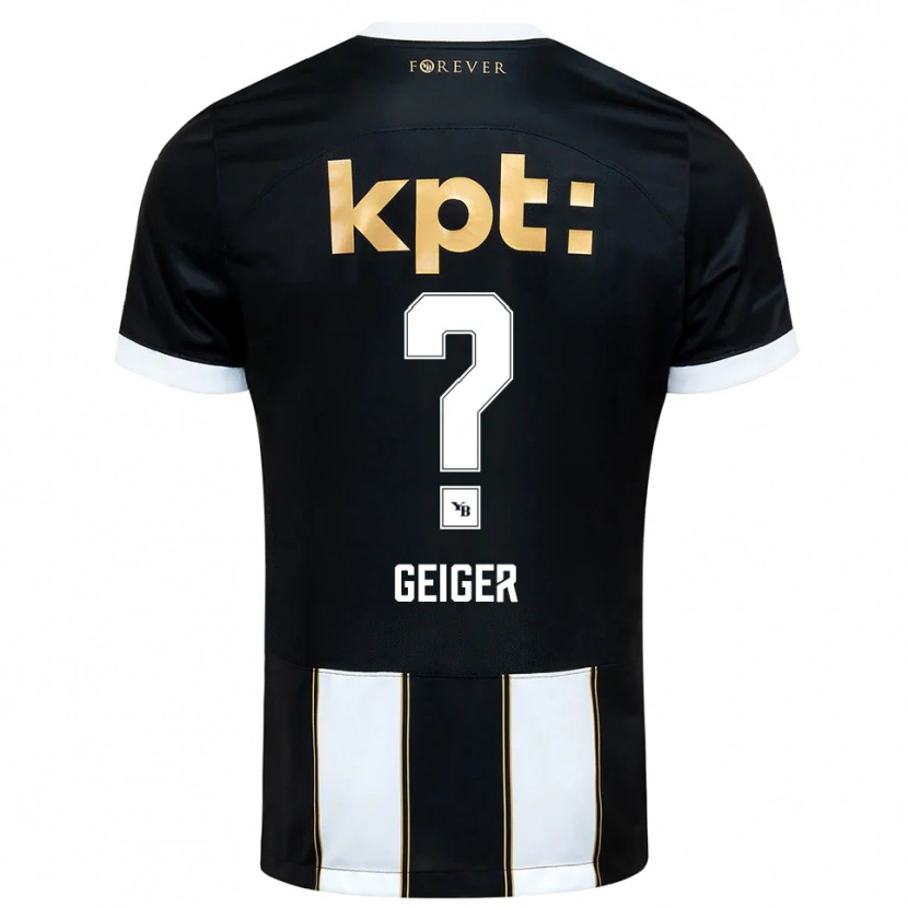 Danxen Kvinder Gaspar Geiger #0 Sort Hvid Udebane Spillertrøjer 2025/26 Trøje T-Shirt