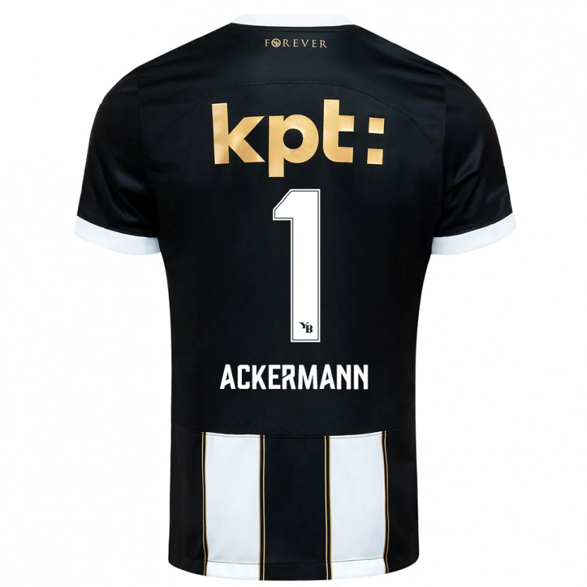 Danxen Kvinder Jara Ackermann #1 Sort Hvid Udebane Spillertrøjer 2025/26 Trøje T-Shirt