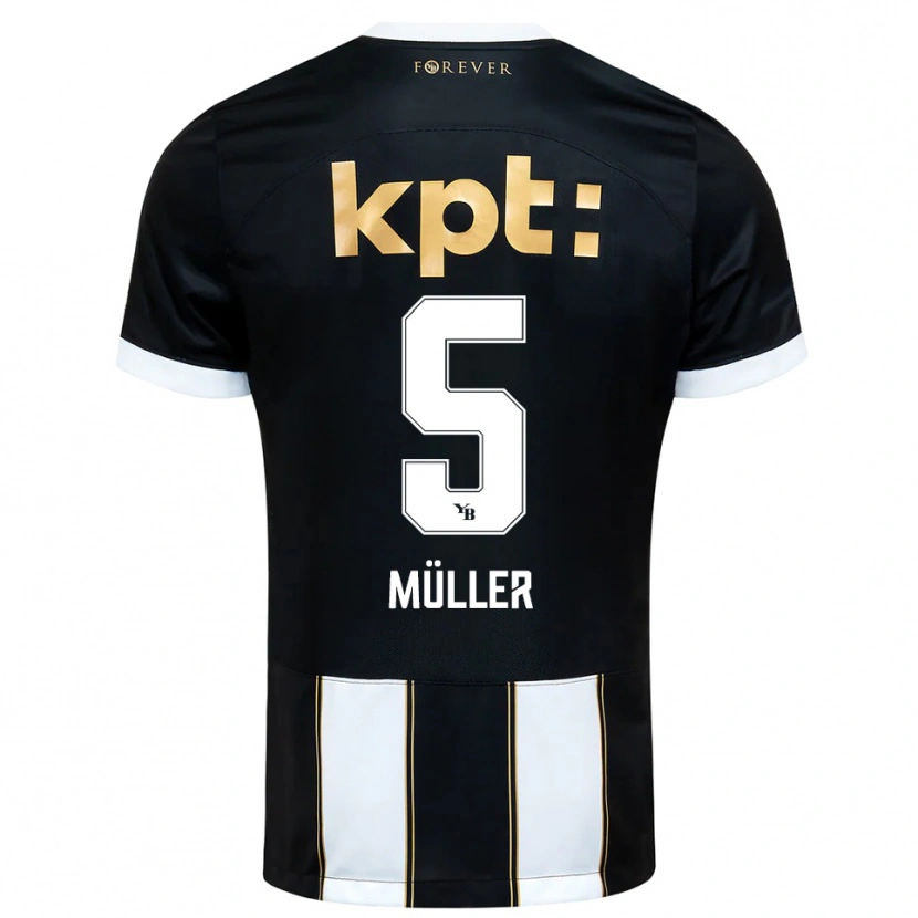 Danxen Kvinder Loy Müller #5 Sort Hvid Udebane Spillertrøjer 2025/26 Trøje T-Shirt