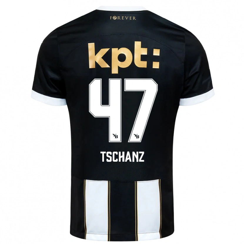 Danxen Kvinder Noë Tschanz #47 Sort Hvid Udebane Spillertrøjer 2025/26 Trøje T-Shirt