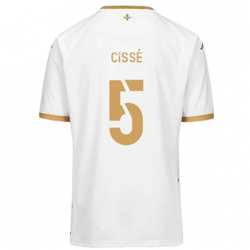 Danxen Kvinder Bilal Cissé #5 Hvid Guld Udebane Spillertrøjer 2025/26 Trøje T-Shirt