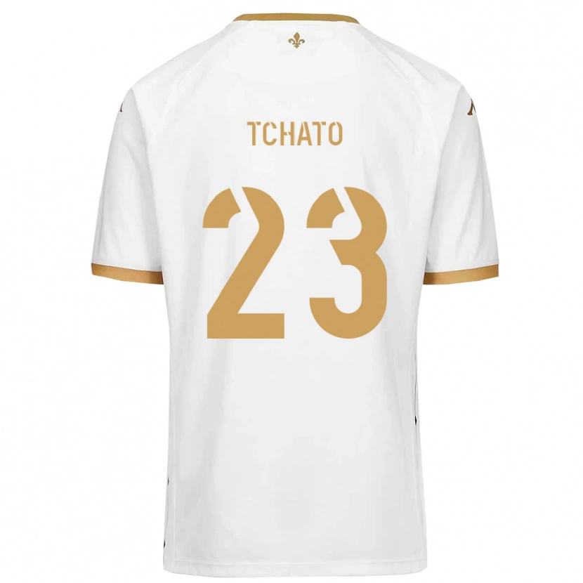 Danxen Kvinder Ryan Tchato #23 Hvid Guld Udebane Spillertrøjer 2025/26 Trøje T-Shirt