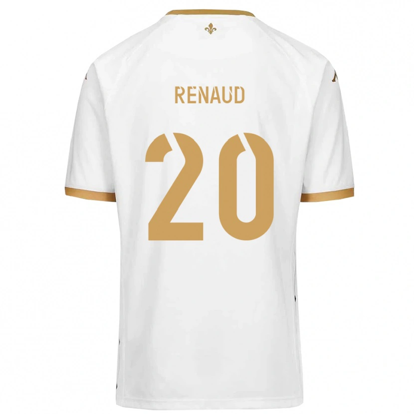 Danxen Kvinder Tom Renaud #20 Hvid Guld Udebane Spillertrøjer 2025/26 Trøje T-Shirt