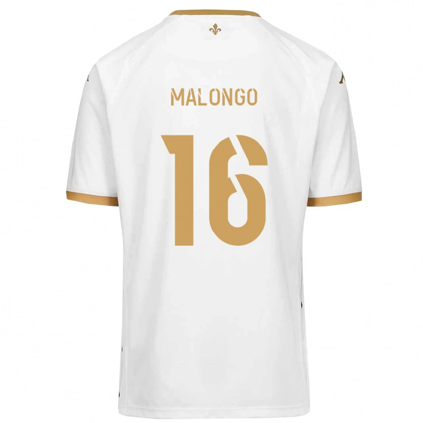 Danxen Kvinder Denzel Malongo #16 Hvid Guld Udebane Spillertrøjer 2025/26 Trøje T-Shirt