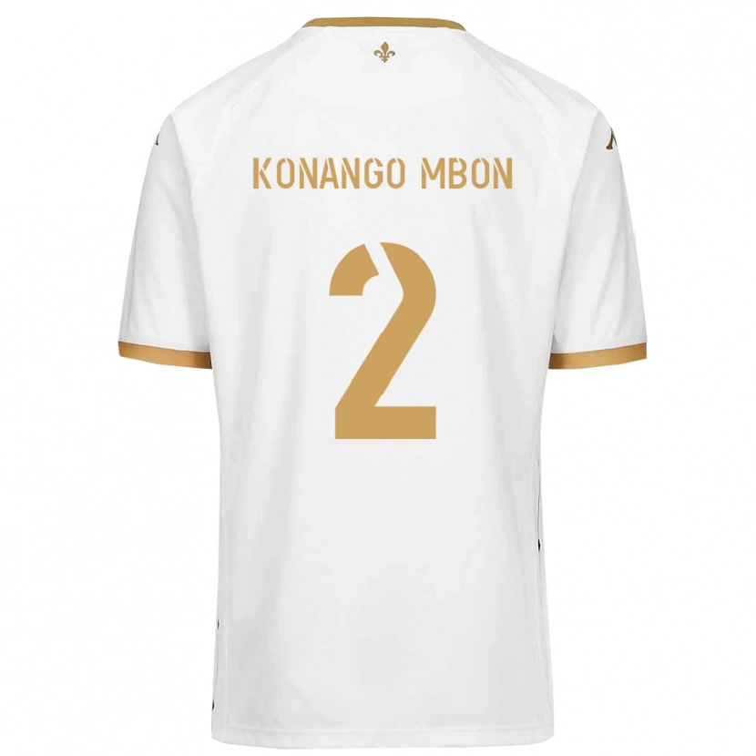 Danxen Kvinder Jordan Konango Mbon #2 Hvid Guld Udebane Spillertrøjer 2025/26 Trøje T-Shirt