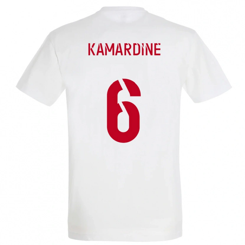 Danxen Kvinder Mohamed Kamardine #6 Hvid Rød Gul Udebane Spillertrøjer 2025/26 Trøje T-Shirt