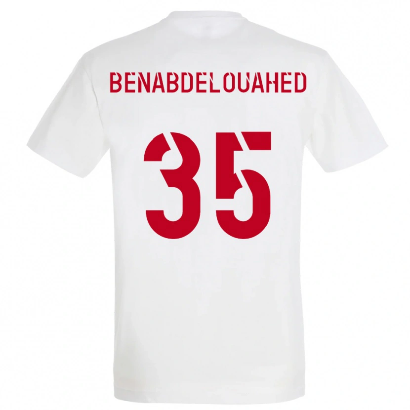 Danxen Kvinder Kaïs Benabdelouahed #35 Hvid Rød Gul Udebane Spillertrøjer 2025/26 Trøje T-Shirt