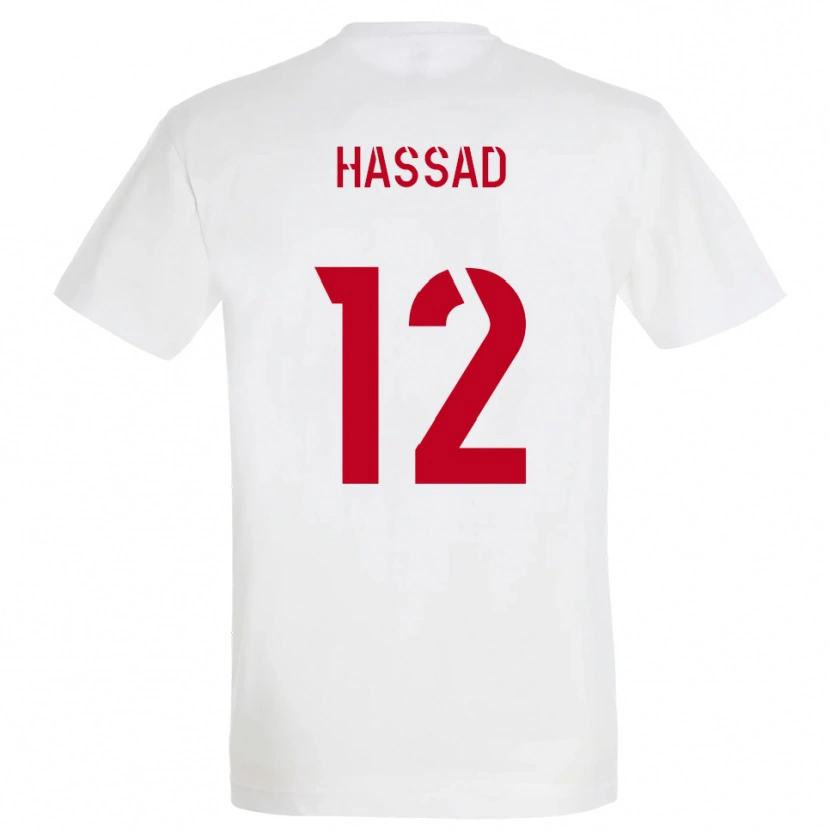 Danxen Kvinder Rayan Hassad #12 Hvid Rød Gul Udebane Spillertrøjer 2025/26 Trøje T-Shirt