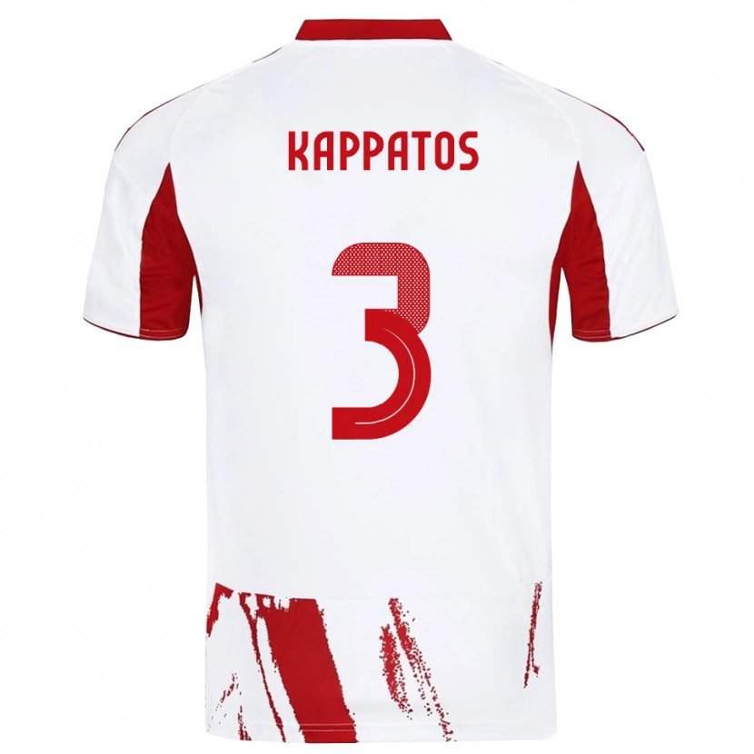 Danxen Kvinder Dimitrios Kappatos #3 Hvid Rød Udebane Spillertrøjer 2025/26 Trøje T-Shirt