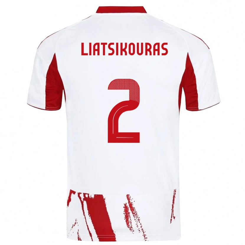 Danxen Kvinder Argyrios Liatsikouras #2 Hvid Rød Udebane Spillertrøjer 2025/26 Trøje T-Shirt