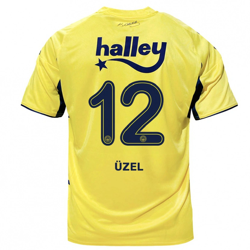 Danxen Kvinder Nevzat Üzel #12 Gul Mørkeblå Udebane Spillertrøjer 2025/26 Trøje T-Shirt