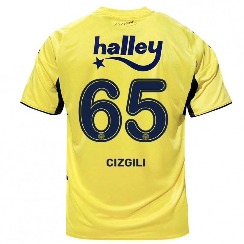 Danxen Kvinder Muharrem Cizgili #65 Gul Mørkeblå Udebane Spillertrøjer 2025/26 Trøje T-Shirt