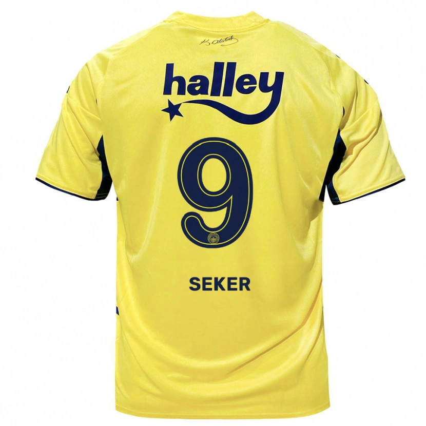 Danxen Kvinder Busem Şeker #9 Gul Mørkeblå Udebane Spillertrøjer 2025/26 Trøje T-Shirt