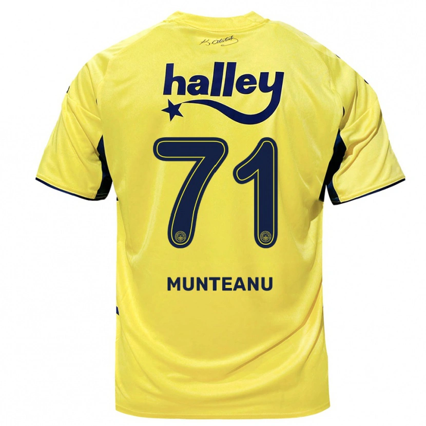 Danxen Kvinder Natalia Munteanu #71 Gul Mørkeblå Udebane Spillertrøjer 2025/26 Trøje T-Shirt