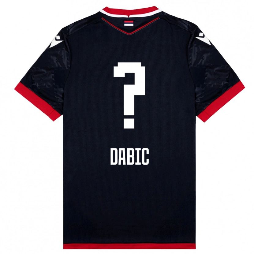Danxen Kvinder Stefan Dabic #0 Sort Rød Udebane Spillertrøjer 2025/26 Trøje T-Shirt