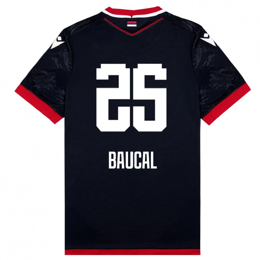 Danxen Kvinder Strahinja Baucal #25 Sort Rød Udebane Spillertrøjer 2025/26 Trøje T-Shirt