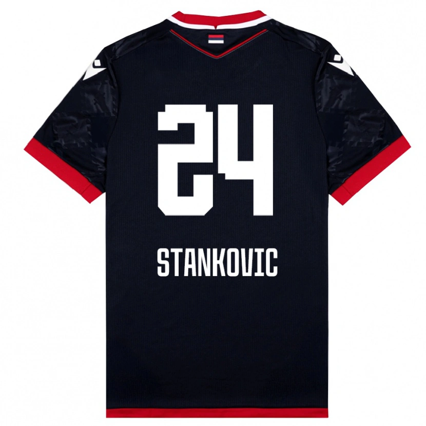 Danxen Kvinder Nikola Stankovic #24 Sort Rød Udebane Spillertrøjer 2025/26 Trøje T-Shirt