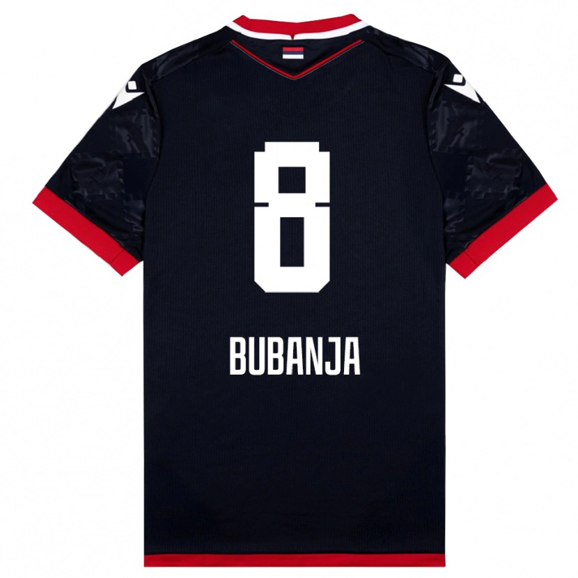 Danxen Kvinder Igor Bubanja #8 Sort Rød Udebane Spillertrøjer 2025/26 Trøje T-Shirt