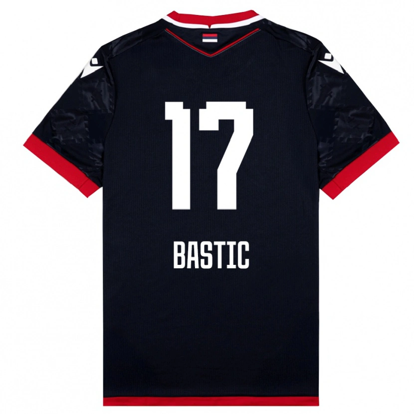 Danxen Kvinder Aleksa Bastic #17 Sort Rød Udebane Spillertrøjer 2025/26 Trøje T-Shirt
