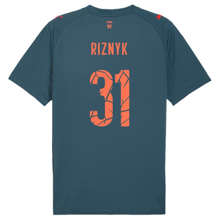 Danxen Kvinder Dmytro Riznyk #31 Mørkeblå Rød Udebane Spillertrøjer 2025/26 Trøje T-Shirt