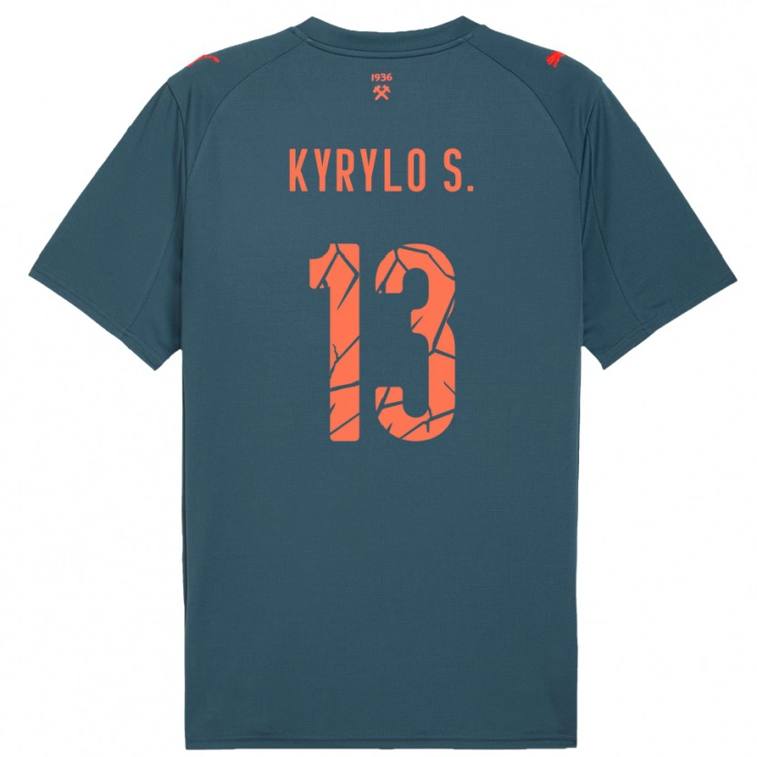 Danxen Kvinder Kyrylo Savchenko #13 Mørkeblå Rød Udebane Spillertrøjer 2025/26 Trøje T-Shirt