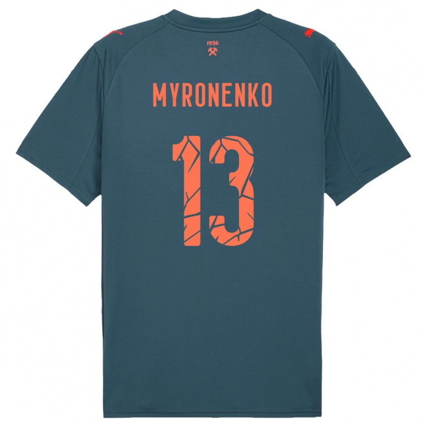 Danxen Kvinder Viktoriia Myronenko #13 Mørkeblå Rød Udebane Spillertrøjer 2025/26 Trøje T-Shirt