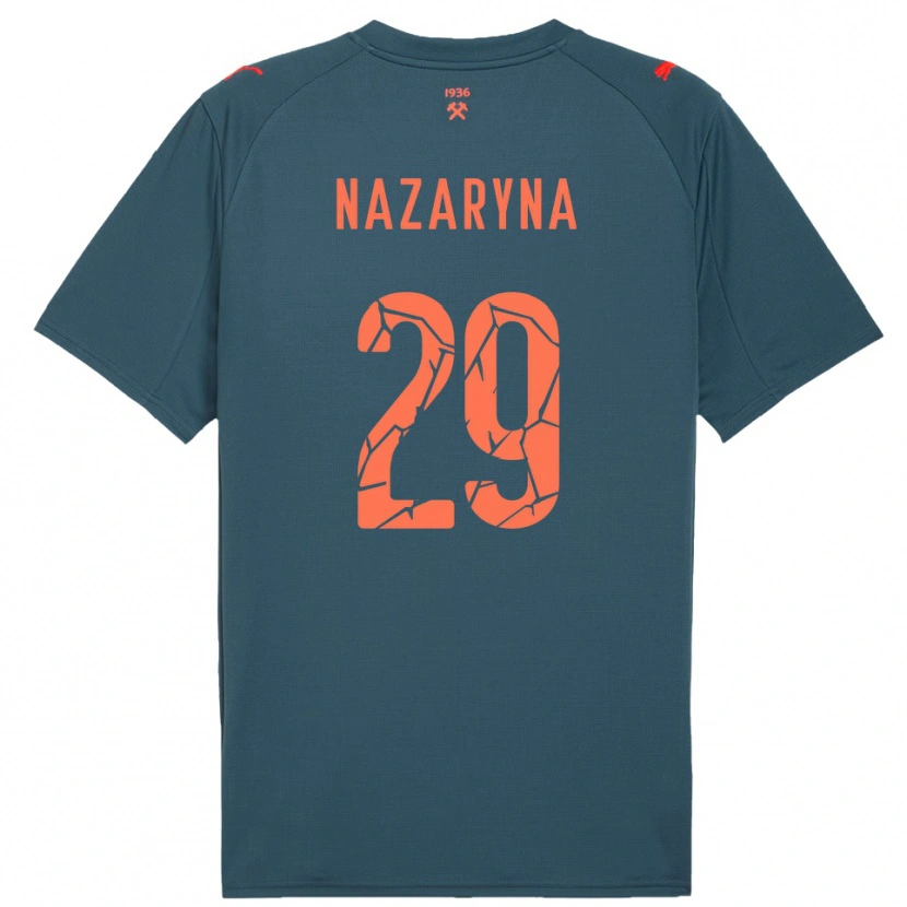 Danxen Kvinder Yegor Nazaryna #29 Mørkeblå Rød Udebane Spillertrøjer 2025/26 Trøje T-Shirt