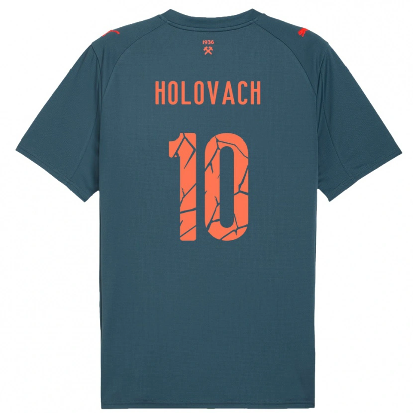Danxen Kvinder Viktoriia Holovach #10 Mørkeblå Rød Udebane Spillertrøjer 2025/26 Trøje T-Shirt